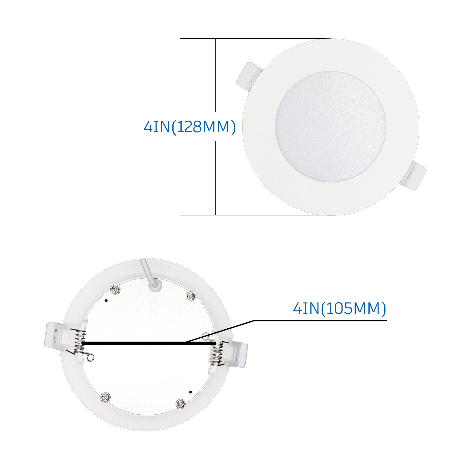 4 Inch 9W Morden Recessed Plastic LED Slim Panel Light CCT Tunable Pot Light with ETL