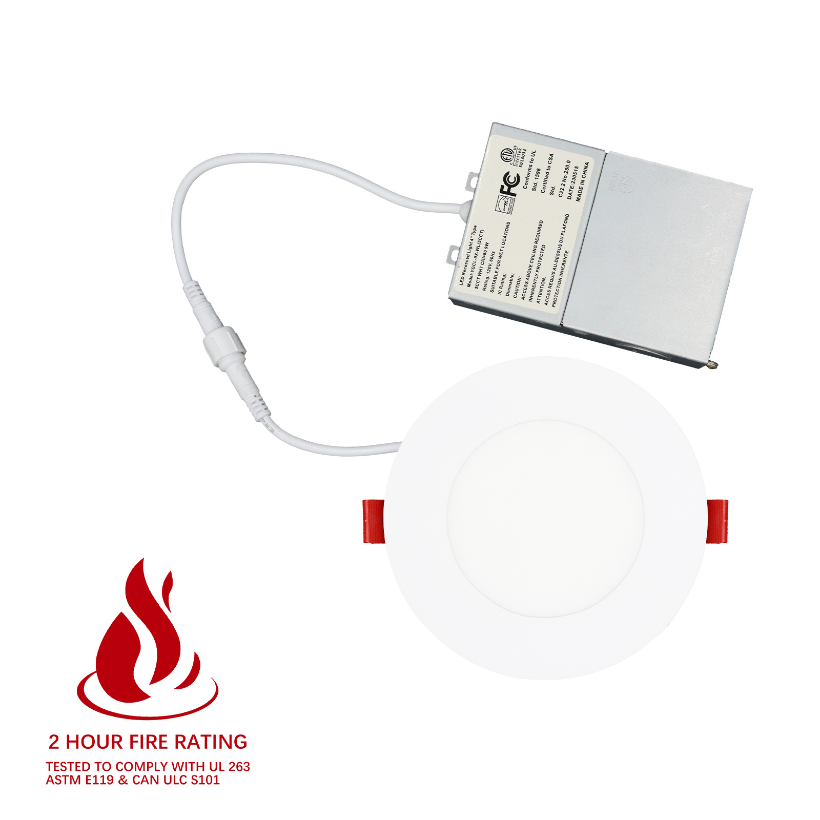 IP54 wet location 6w 9w 12w dimmable 5cct canless led recessed light fire rated downlight