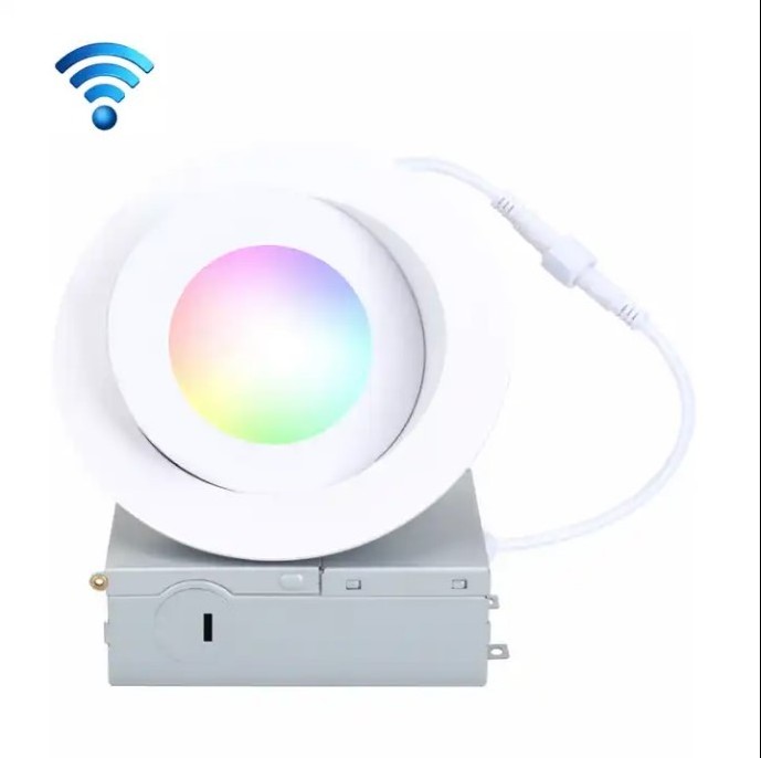 4 6 inch Smart Wi-Fi CW Color Changing Led Recessed 4 inch rgbcw gimbal downlight with Alexa Google Assistant