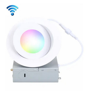 4 6 inch Smart Wi-Fi CW Color Changing Led Recessed 4 inch rgbcw gimbal downlight with Alexa Google Assistant