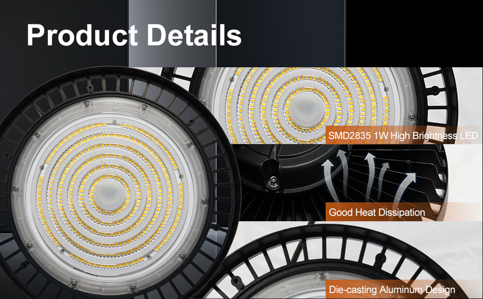 150LM/W High Brightness Warehouse Lighting Waterproof Industrial LED High Bay Light