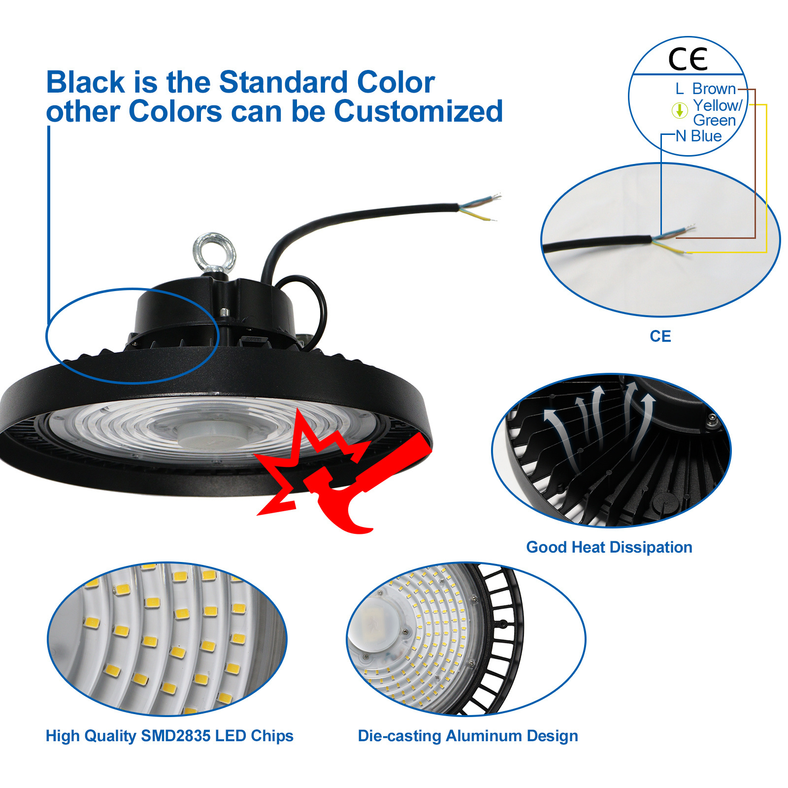 150W UFO LED High Bay Light with Motion Sensor 4000K Garage Light 30000LM High Bay LED Lighting for Warehouse Workshop