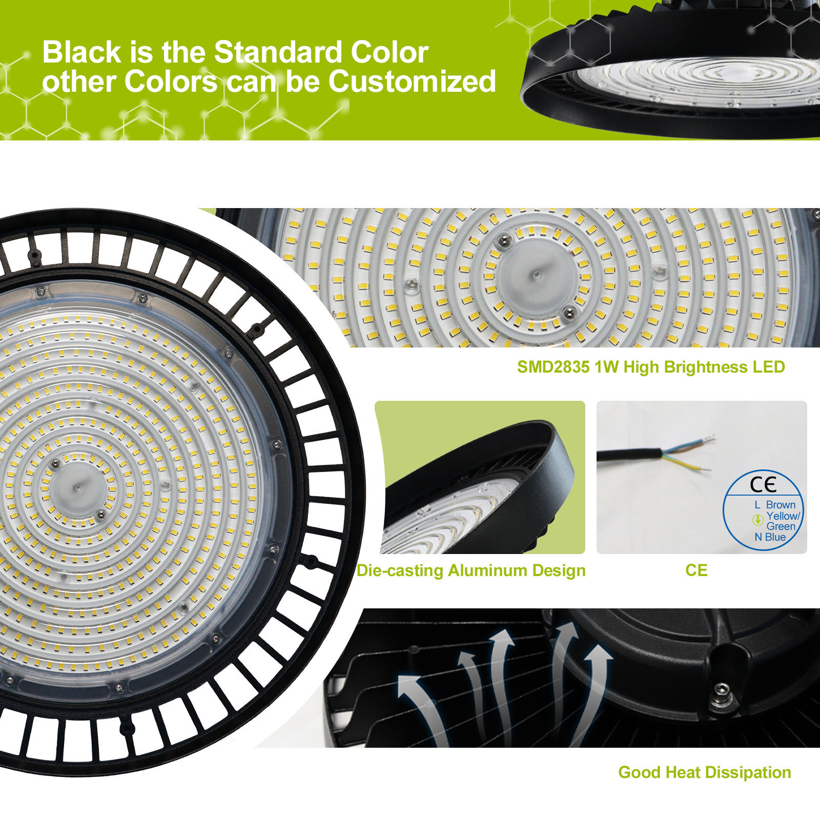 IP65 Waterproof Super Bright LED UFO Light Fixture 100-240V 240W 36000LM 4000K UFO LED High Bay Light for Warehouse