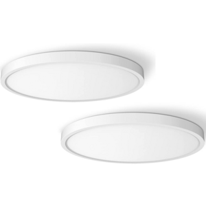 Lighting 80+CRI WH LED Round 15-Inch Slim Flush Mount Ceiling Light 30W