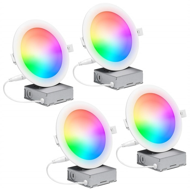 Multiple Smart Ultra Thin Led Downlight 4Inch Slim Fit Rgb Color Changing Ceiling Recessed Panel Pot Lights