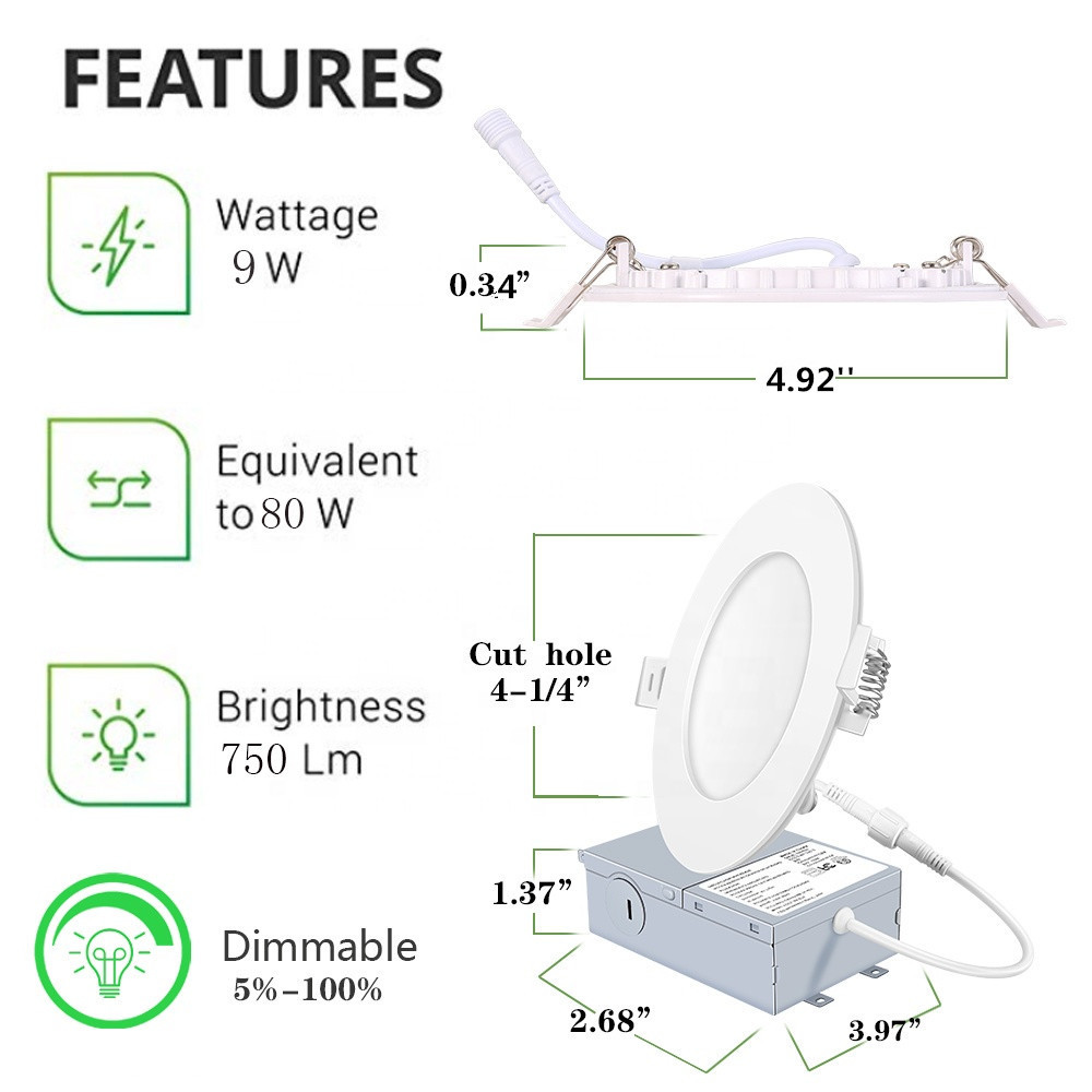 Multiple Smart Ultra Thin Led Downlight 4Inch Slim Fit Rgb Color Changing Ceiling Recessed Panel Pot Lights