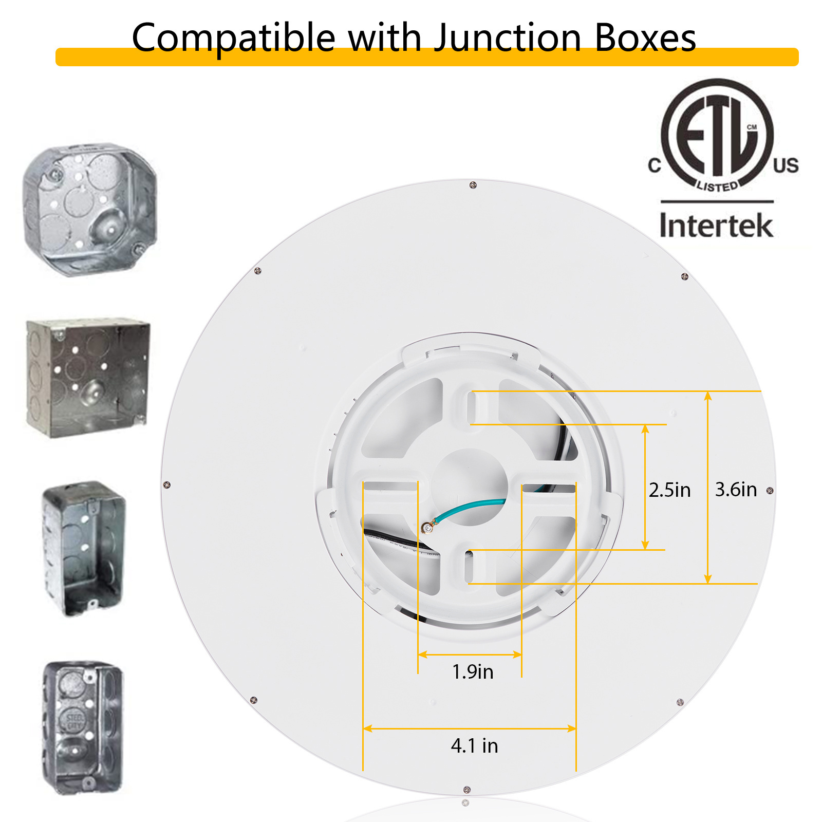 Residential Light suit for Low Profile No Flicker 12'' 24W Selectable 3000K/4000K/5000K Dimmable LED Flush Mount Ceiling Light