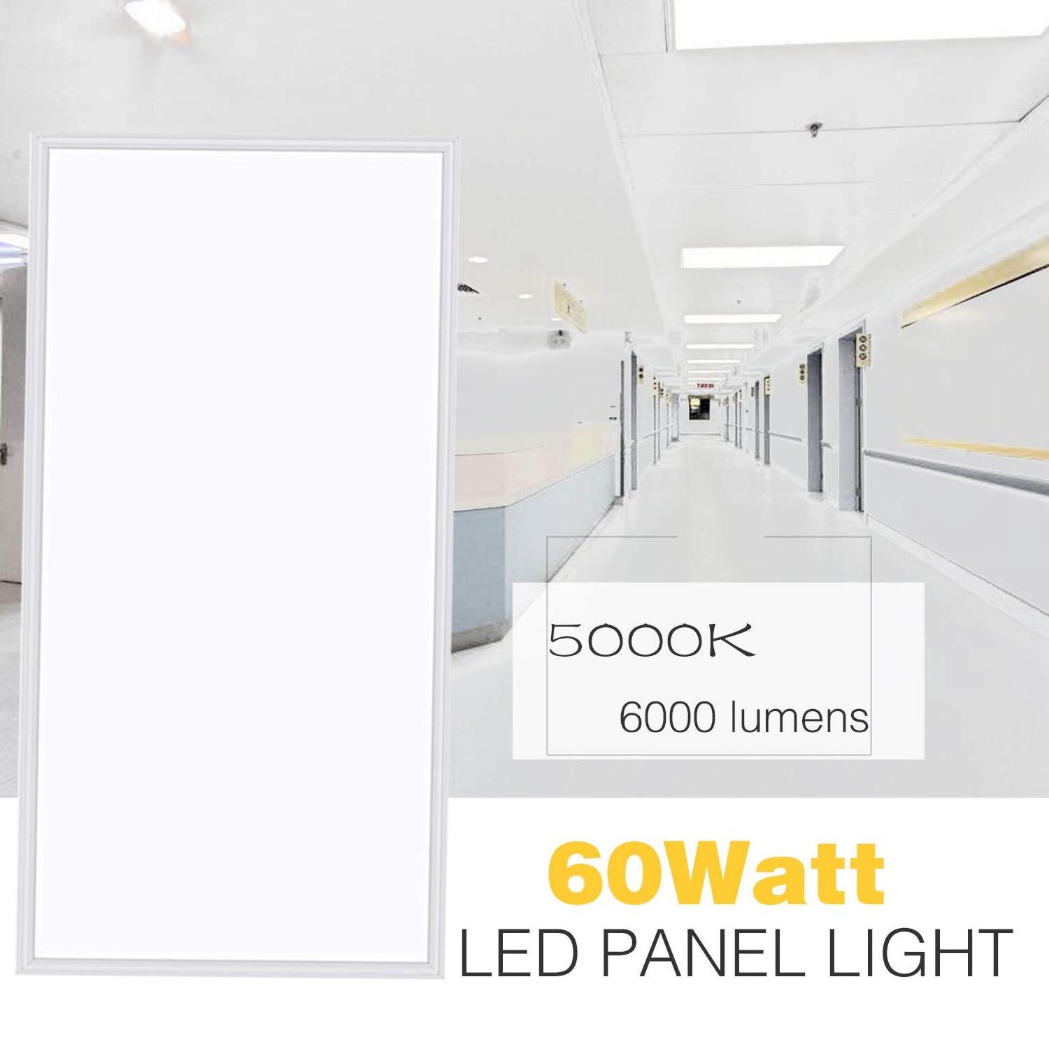 LED Ceiling Panel 2x4 Ultra-Thin Edge-Lit 1200x600 60 Watt 140-150LM/W IP44 Dimmable Square LED Big Flat Panel Light