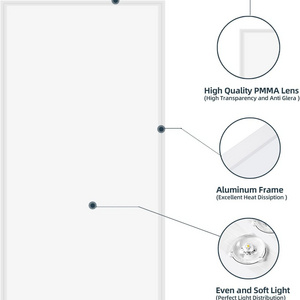 2x4 FT Power & CCT Tunable  Edge LED Panel Light Lay in Fixture for Office, Dustproof DLC Listed