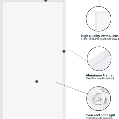 2x4 FT Power & CCT Tunable  Edge LED Panel Light Lay in Fixture for Office, Dustproof DLC Listed