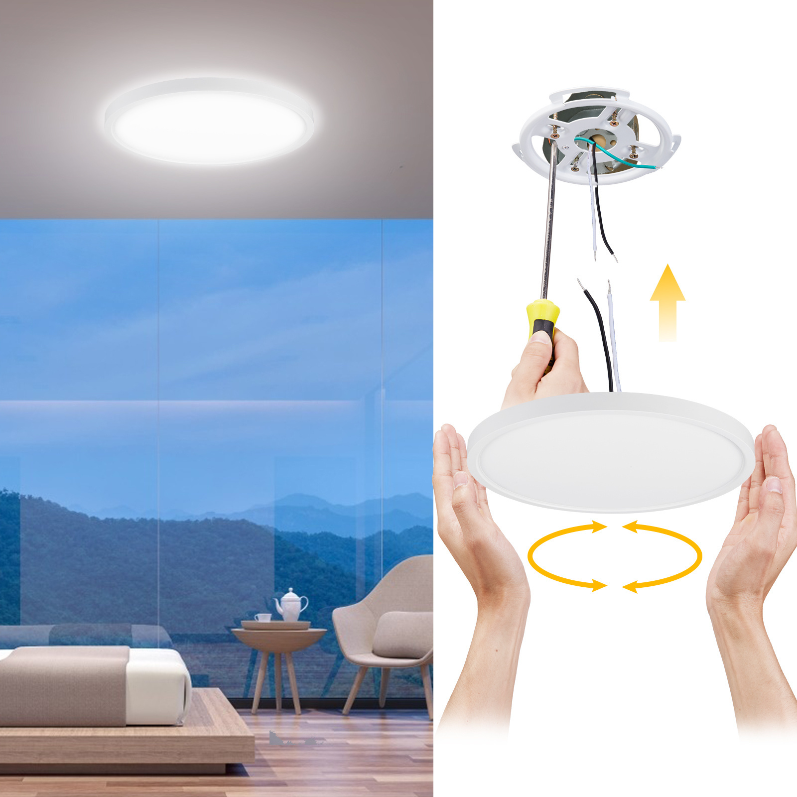 12 Inch Flush Mount Tuya Smart Led Ceiling Wifi Smart Rgb Ceiling Light