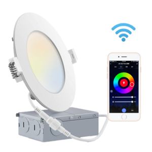 Tuya WIFI Control LED Recessed Pot lights RGBCW Color Changeable Damp Location 4Inch 9W LED Recessed Down Light