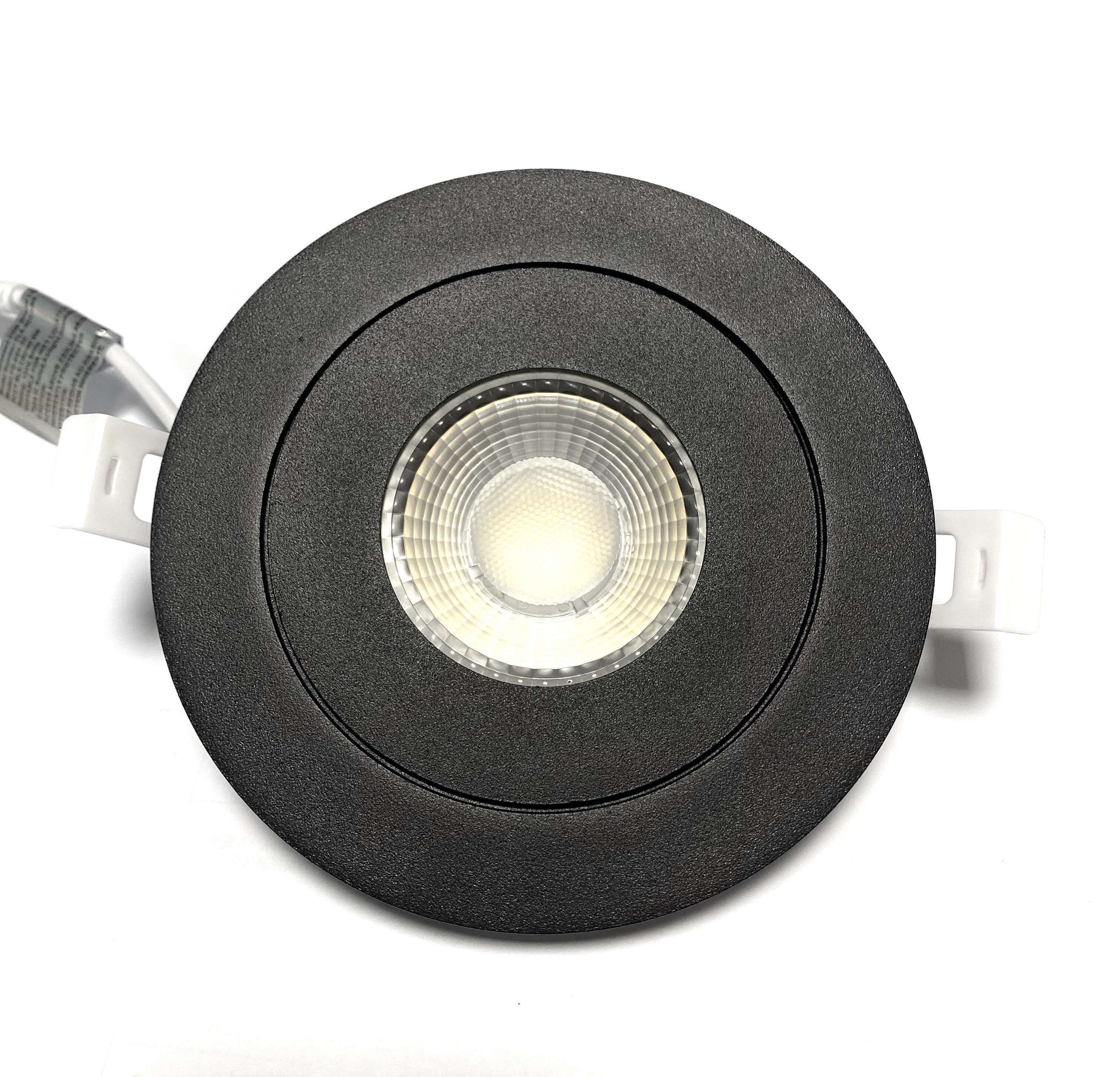 Adjustable Gimbal Light 900LM 4Inch Black 360 Rotatable Recessed LED Downlight