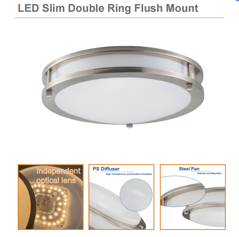 Selectable 3CCT 5CCT 10 12 14  16 Inch Watts can Changeable LED Flush Mount Drum Ceiling Fixture