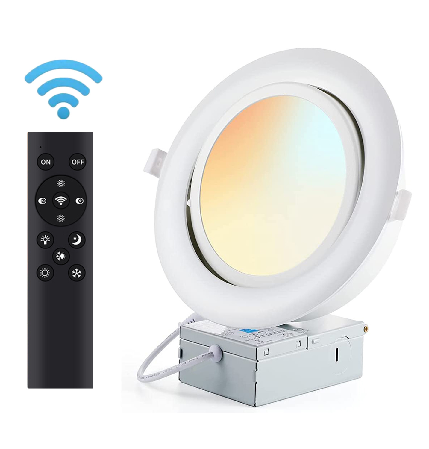 YG 2.4G wireless remote slim led recessed light 9W 3CCT  4 inch downlight dimmable Gimbal Panel Pot light