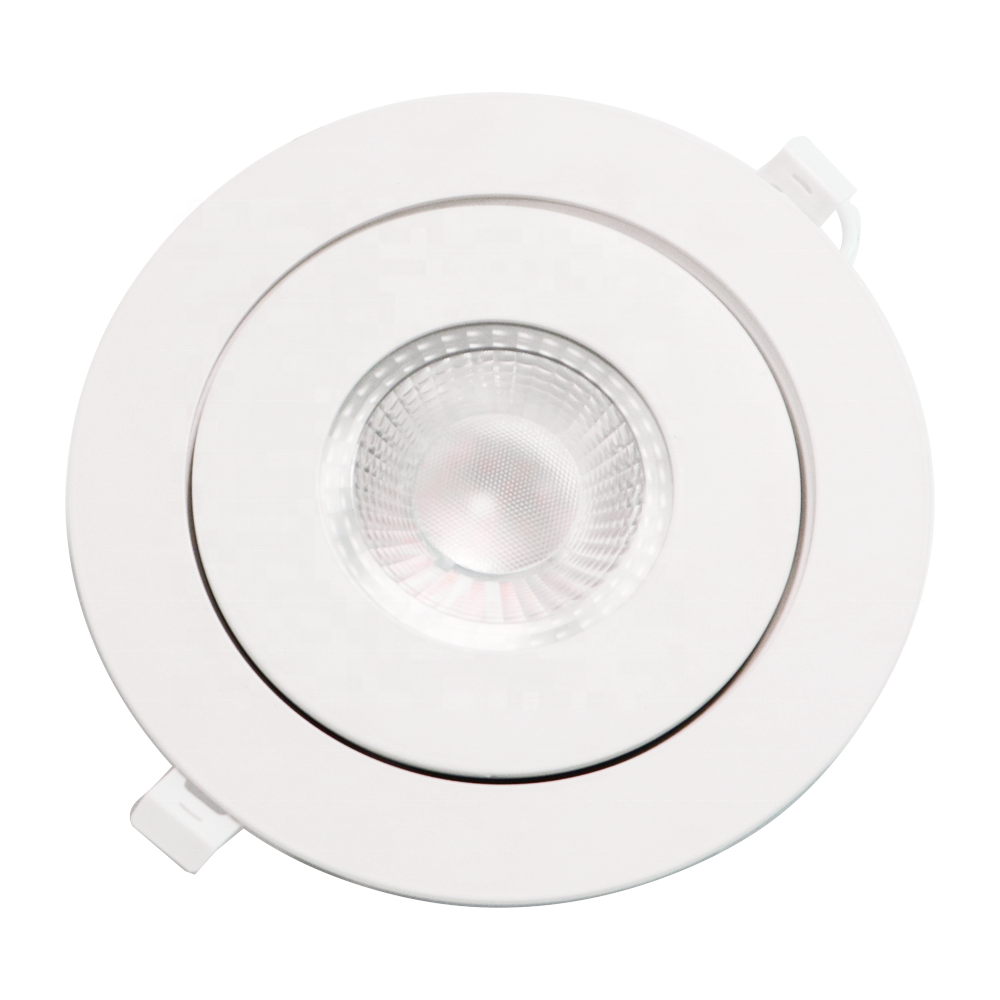 Energy Star FCC Recessed Slim Round Adjustable Angle Downlight Dimmable 3CCT Gimbal Light 6in 12W