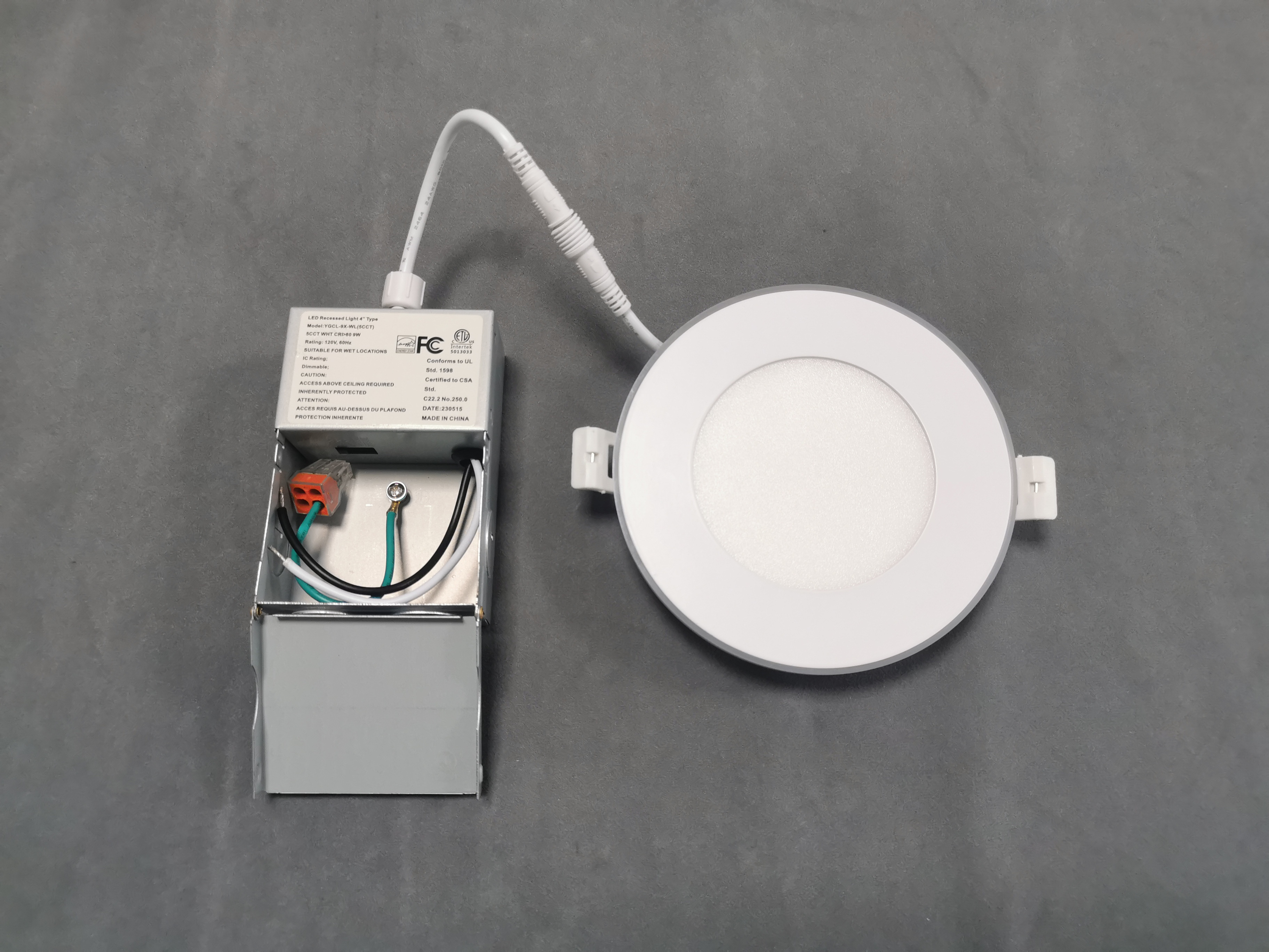 Slim Recessed LED Panel Pot Lights Downlight Dimmable 4Inch Slim Panel 5CCT with Night Light RGB 2000K