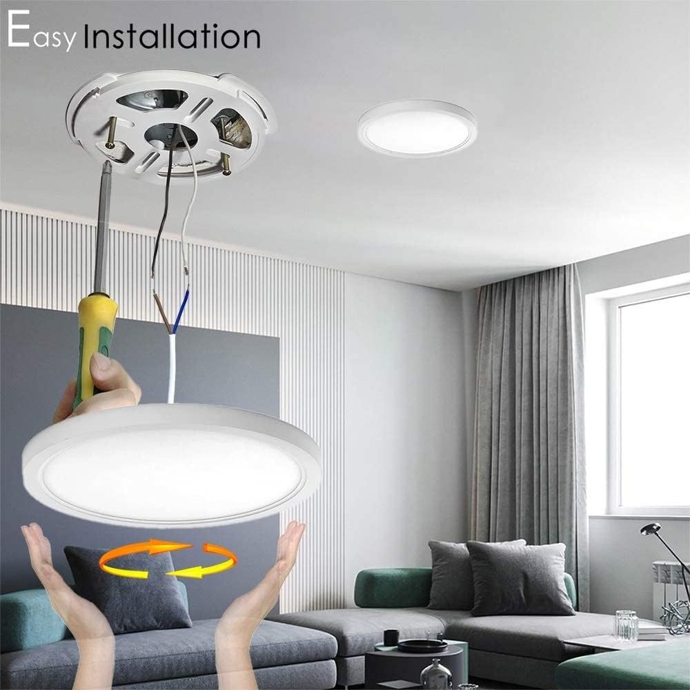 ES Listed Ceiling Light 9 Inch 3CCT 18W Low Profile Dimmable Flush Mount Panel Light