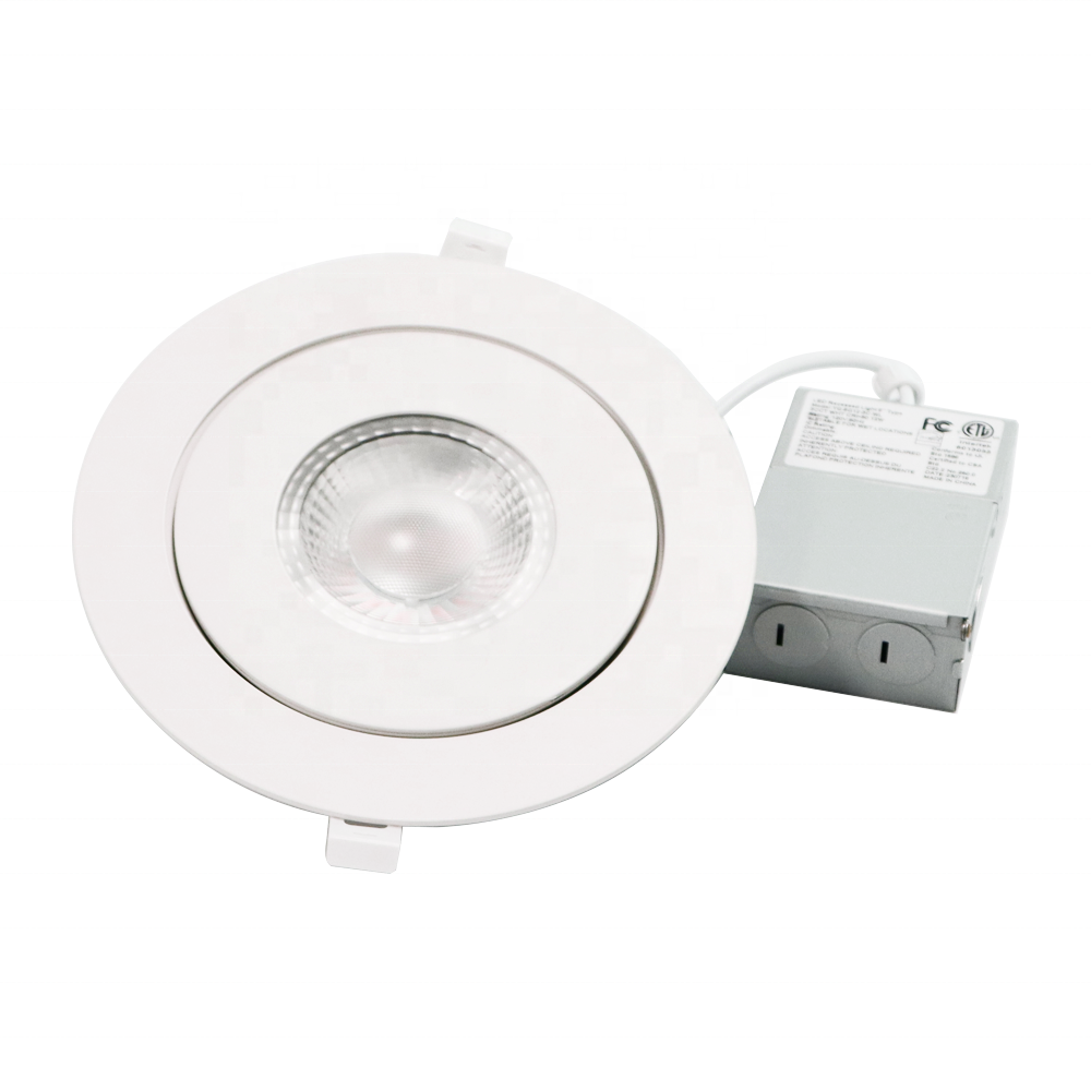 360 degree rotation ETL 4 inch 9W  IP54 Recessed Round LED Panel Light  with Swivel LED Gimbal Downlight