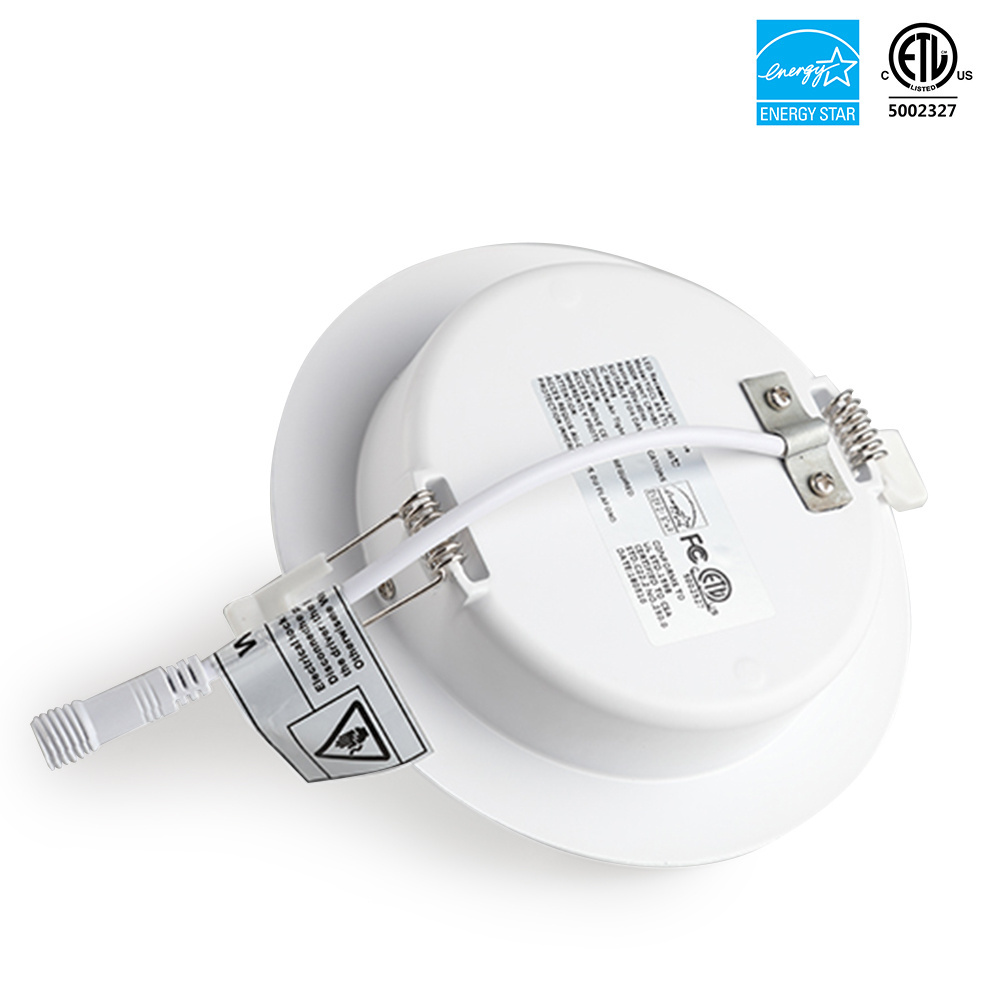 Recessed 4in 9W 3CCT LED Gimbal Panel Light for damp location