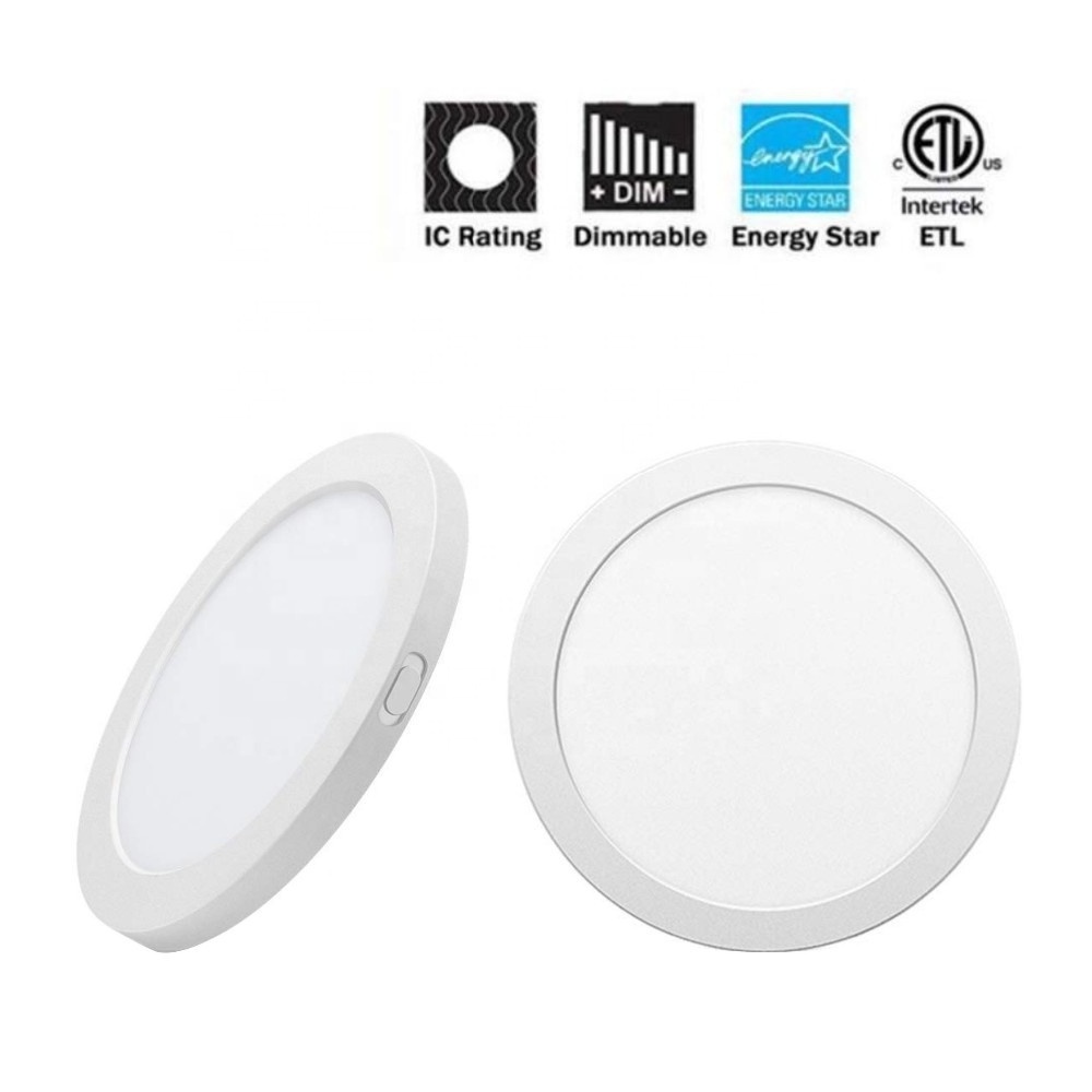 ETL 7 Inch Low Profile Flush Mount Ceiling Light Round LED Slim Surface Mount White Finish light LED 120VAC 12W fixture