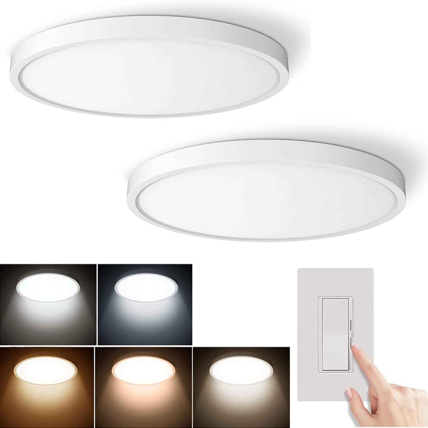 High Quality Anti Glare Air Tight ETL CCT 9 inch 12 inch 15 inch Round LED Flush Mount Ceiling Light for Bedroom