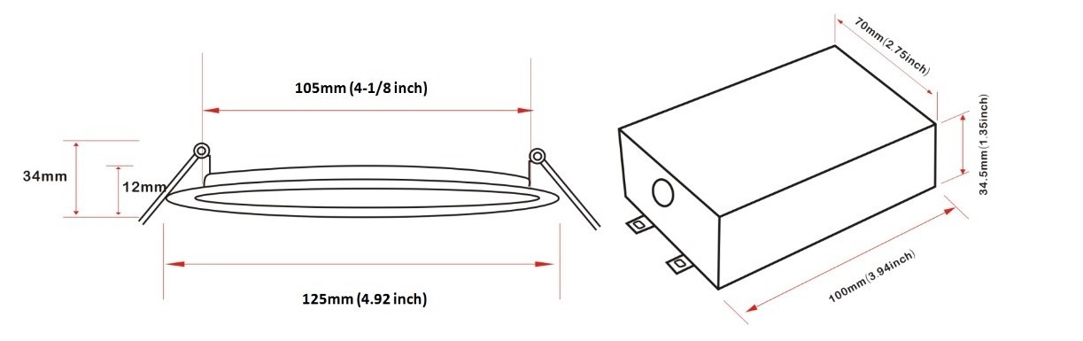 R/S 3in 4in 6in 3CCT 5CCT Canless Recessed Downlight Round Ultra Slim Led Panel Lights Ceil