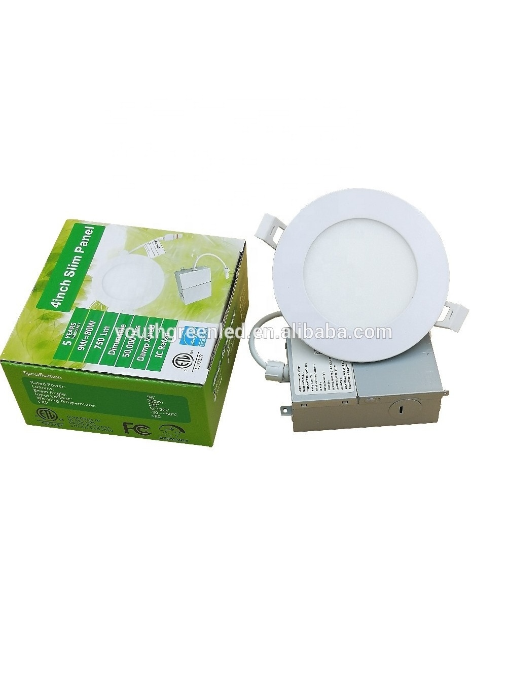 ETL Intertek CRI>80 slim recessed light fit 4 inch 9W round ultra-thin led recessed pot light ceiling panel light