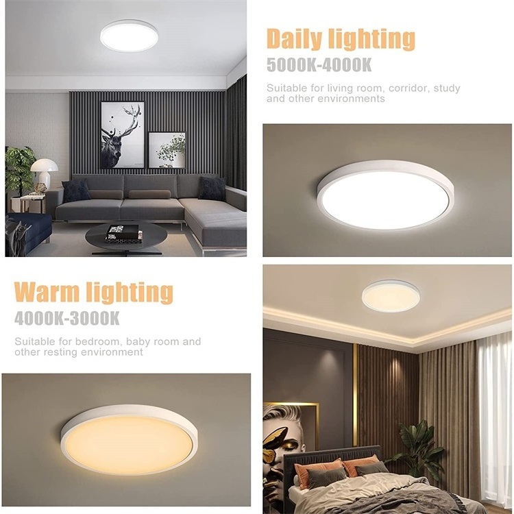 Single Color Temp 7 Inch LED Ceiling Flush Mount Light Fixtures with 3000k 4000k 5000k 6000k