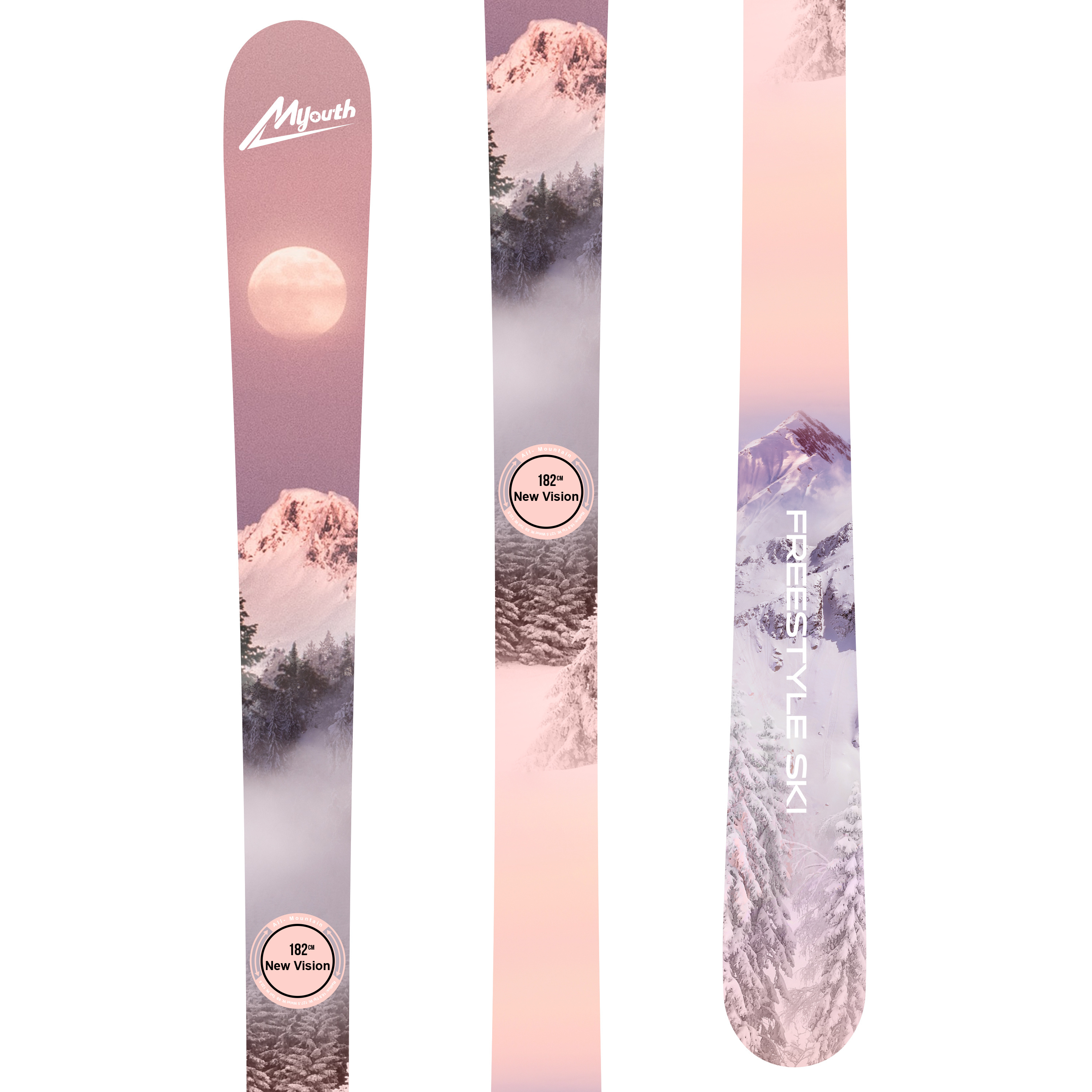 Wholesale factory direct supply poplar blank ski twin tip ski step snowboards