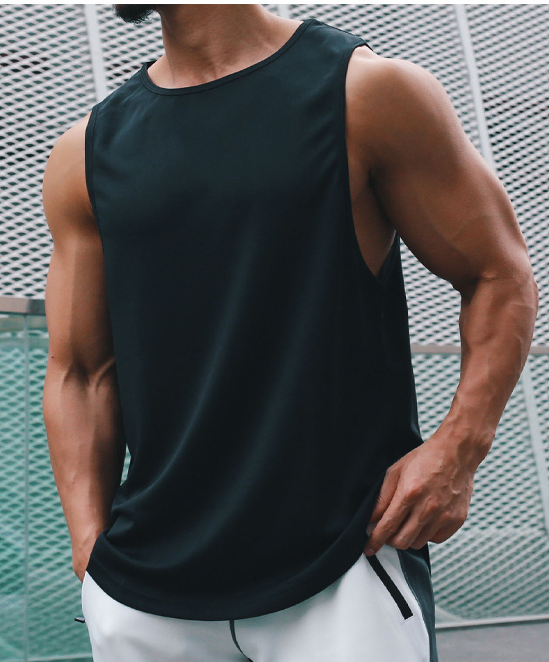 Men's Fitness Breathable Tank Top Singlet Plain Sports Vest Basketball Jersey 100% Polyester Man Quick Dry Sleeveless Tank Tops