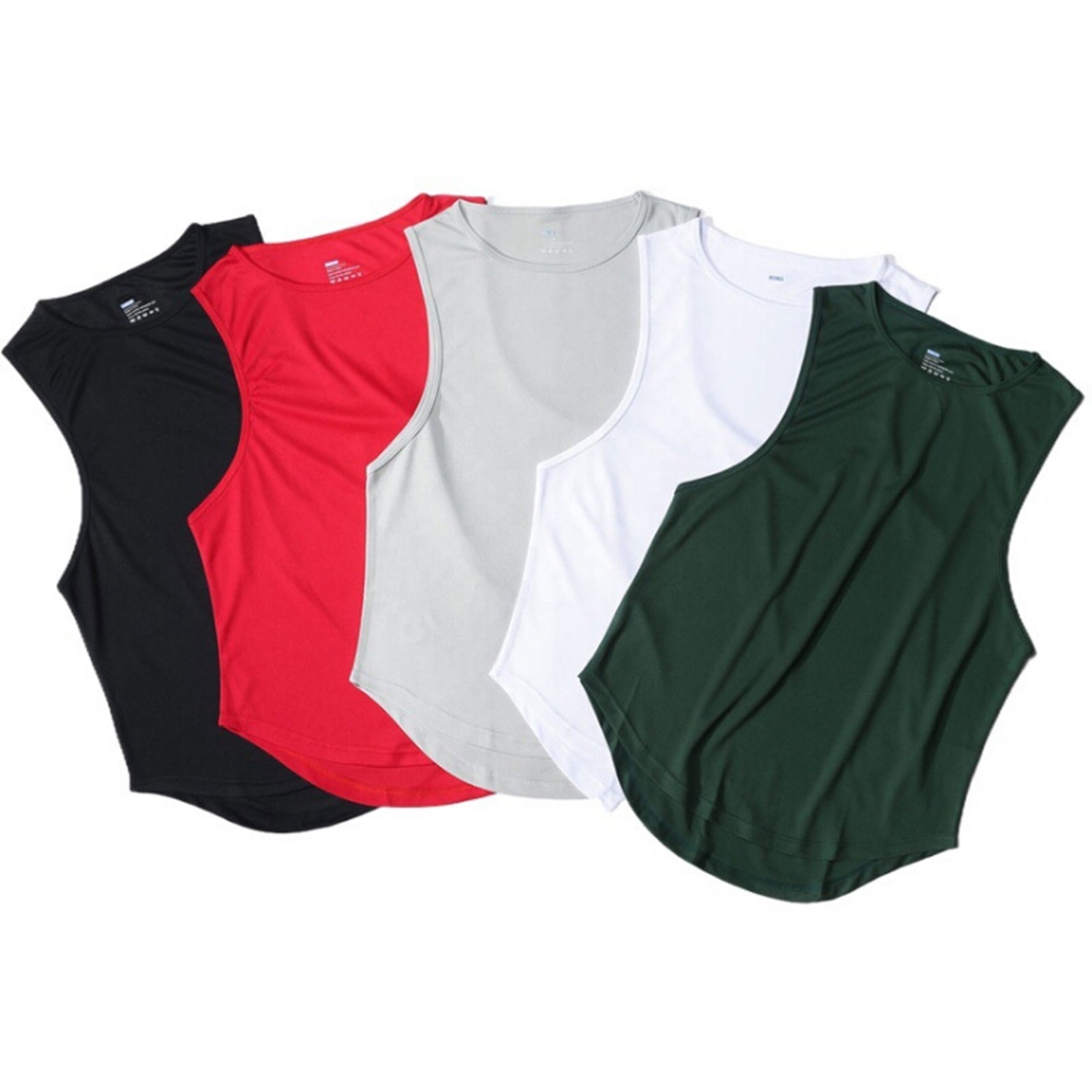 Men's Fitness Breathable Tank Top Singlet Plain Sports Vest Basketball Jersey 100% Polyester Man Quick Dry Sleeveless Tank Tops