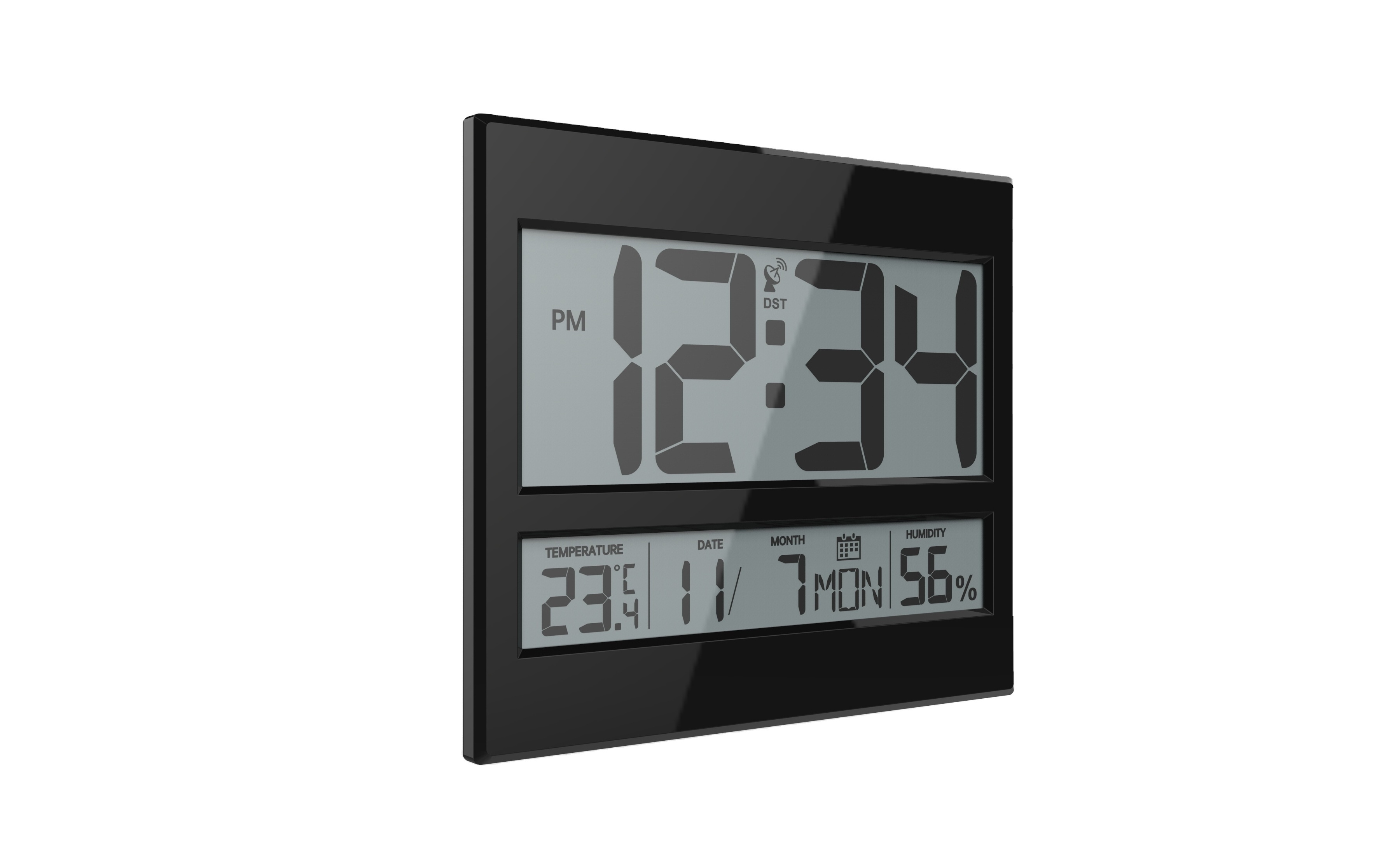 2023 New Radio Controlled Clock Digital Atomic Jumbo Clock With Indoor Temperature and Humidity Wall Clock