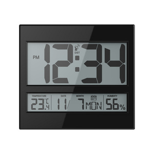 2023 New Radio Controlled Clock Digital Atomic Jumbo Clock With Indoor Temperature and Humidity Wall Clock