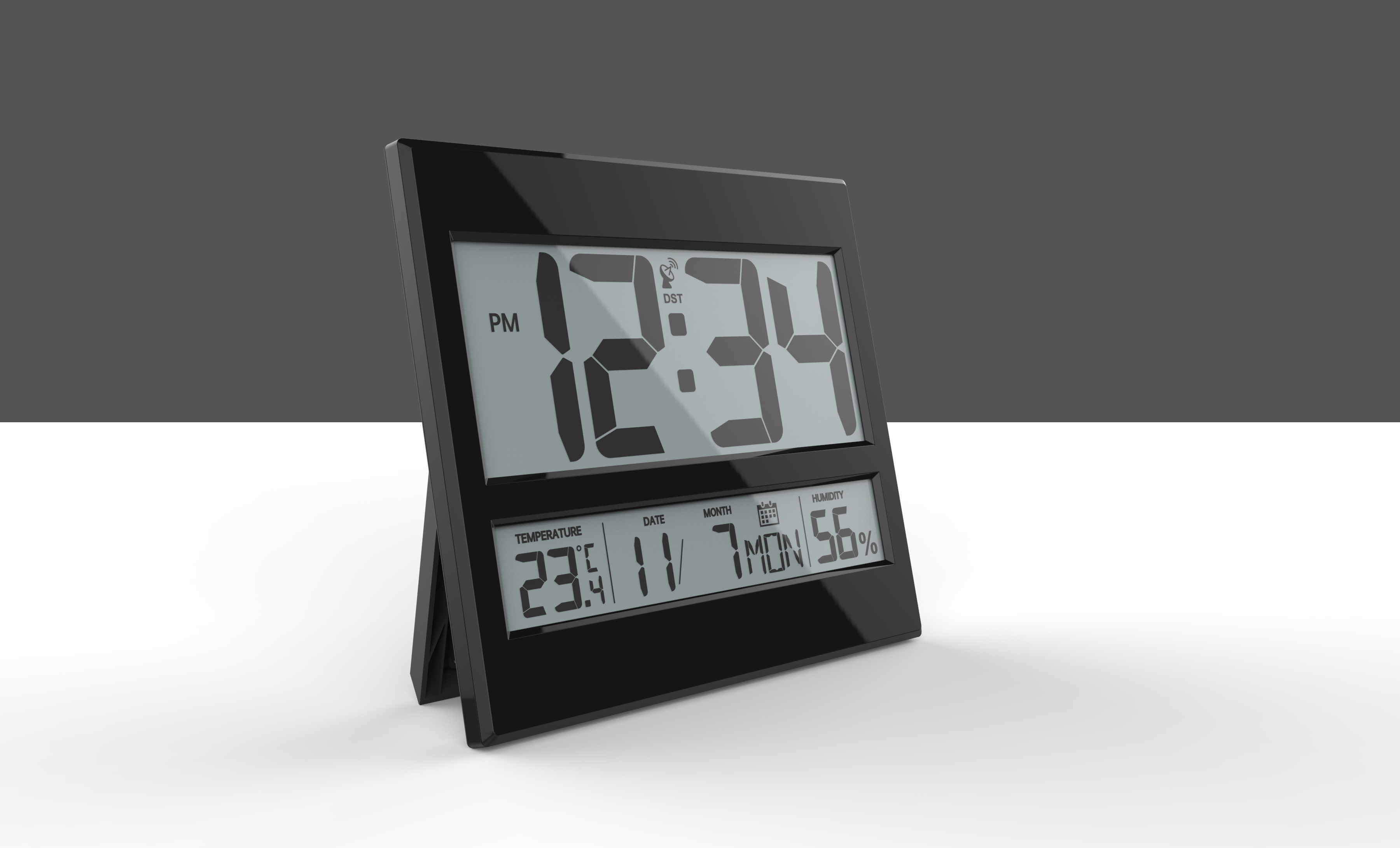 2023 New Radio Controlled Clock Digital Atomic Jumbo Clock With Indoor Temperature and Humidity Wall Clock