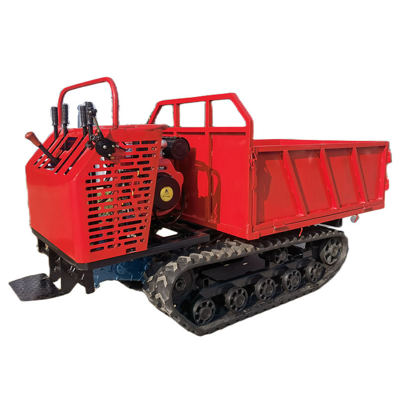 Battery Powered All Terrain 1ton Hand-held Electric Track Dumper Mini Crawler Transporter Rubber Dump Trucks For Sale