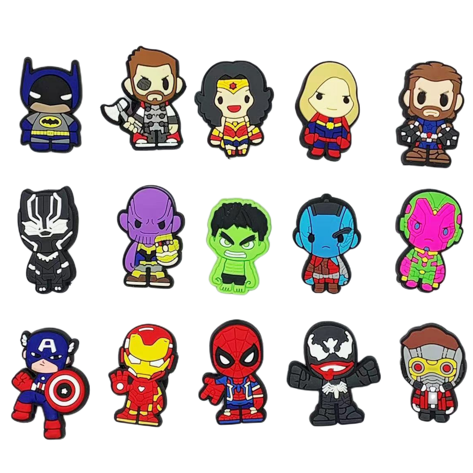 Marvel Super Heroes Custom Clog Charms Cartoon Shoe Decorations Super Hero Designs clog charms wholesale bogg bag accessories