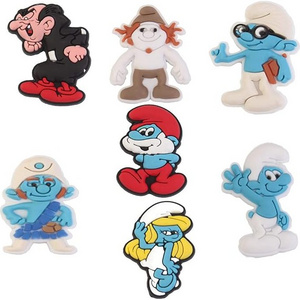 Shoe decorations trim flip flops decorations children's Day gifts  Blue Smurfed series shoes charm eva charm bags jibitz