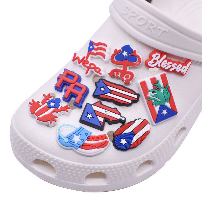 custom pvc shoe charm my design ornament shoe accessories charms manufacturer pr Puerto Rico shoe charms accessoires femme