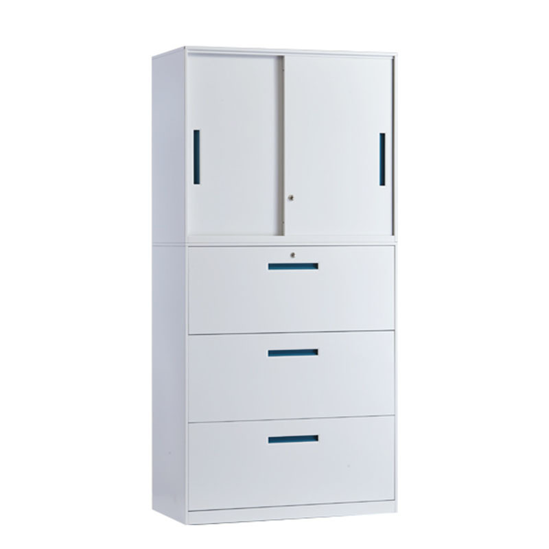 Glass door office steel cabinet with dimension 4 door metal storage cupboard steel file cabinet with safe lock