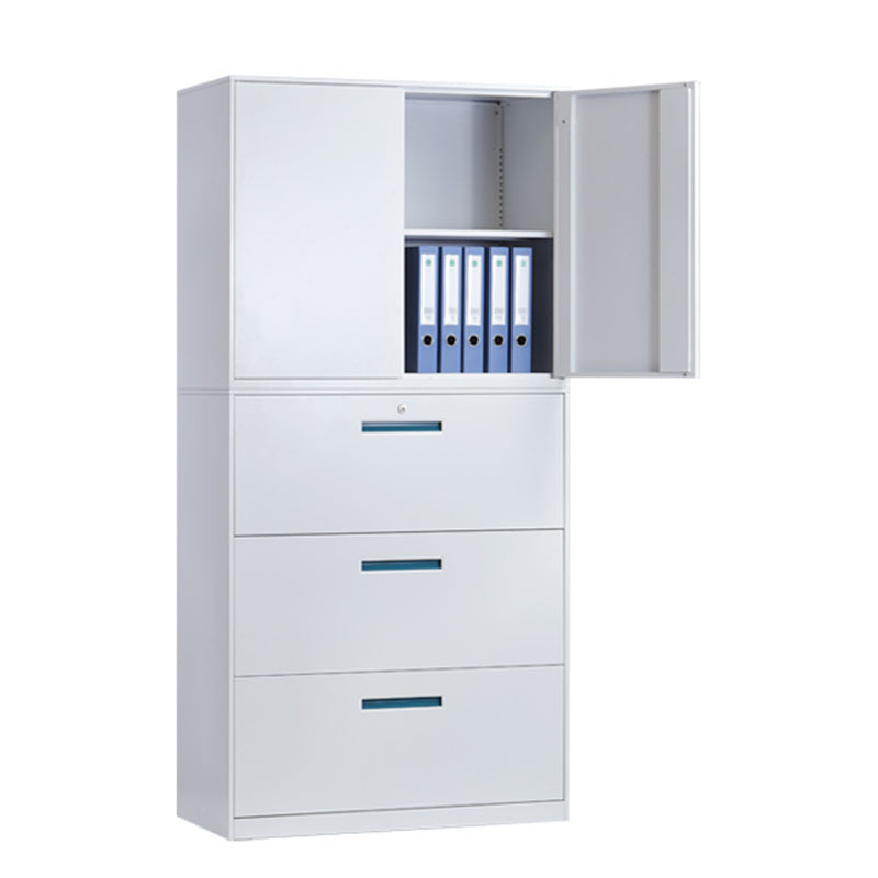 Glass door office steel cabinet with dimension 4 door metal storage cupboard steel file cabinet with safe lock