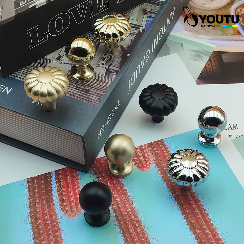 Simple Zinc Alloy Ball Knob Flower Knob Zamak Handle suitable for Kitchen cabinet, bedroom closets, all drawers