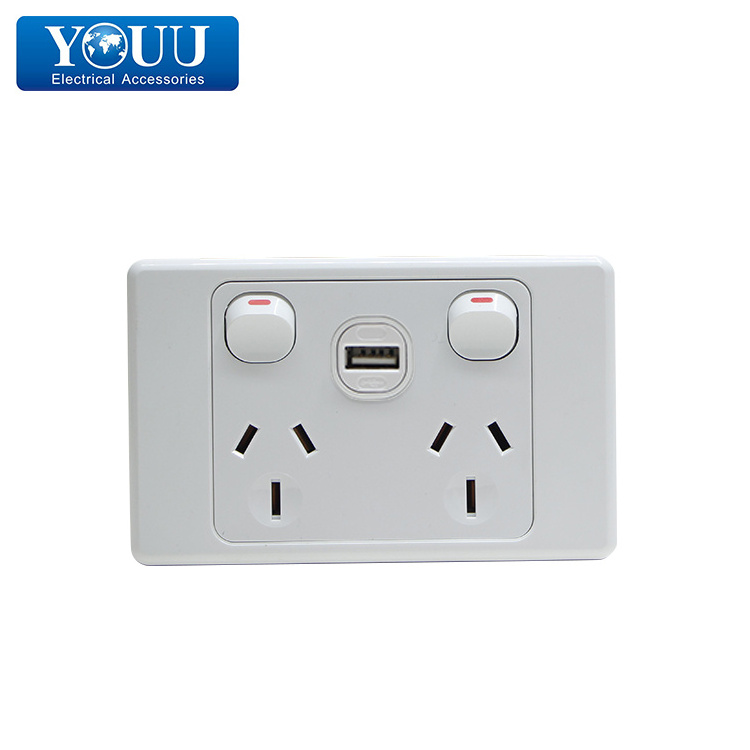 YOUU Factory Single Power Point 10A Electrical Australian Standard Wall Outlet Socket Switch