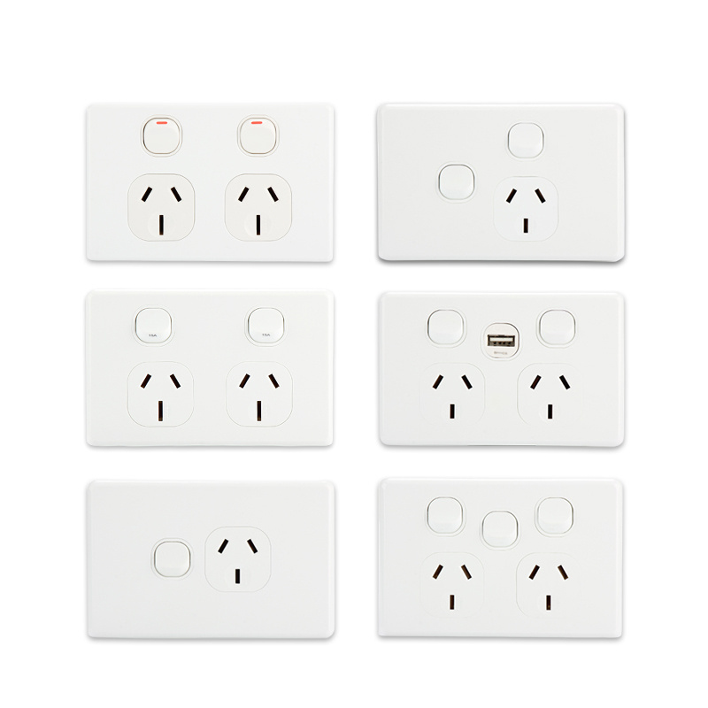 YOUU Best Selling Items 250VAC Modern Light Switch Electrical Double 10A 15A Wall Outlet Switch Socket