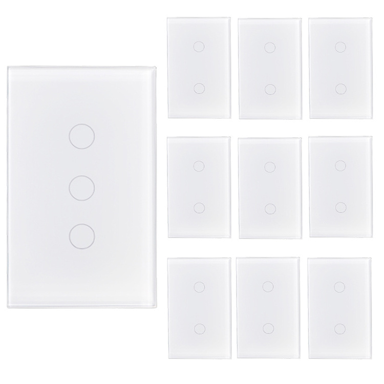 YOUU 3 Gang 1 Way Smart Light Switch Australia With Crystal Glass Pane