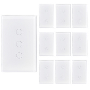 YOUU 3 Gang 1 Way Smart Light Switch Australia With Crystal Glass Pane