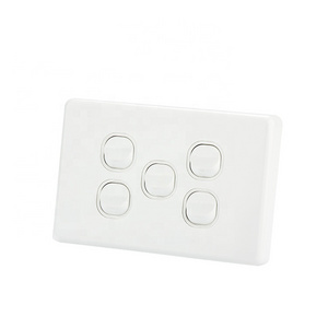 Popular 250V U1505 Home 5 Gang Surface Mounted Wall Switch Socket Electrical Switch