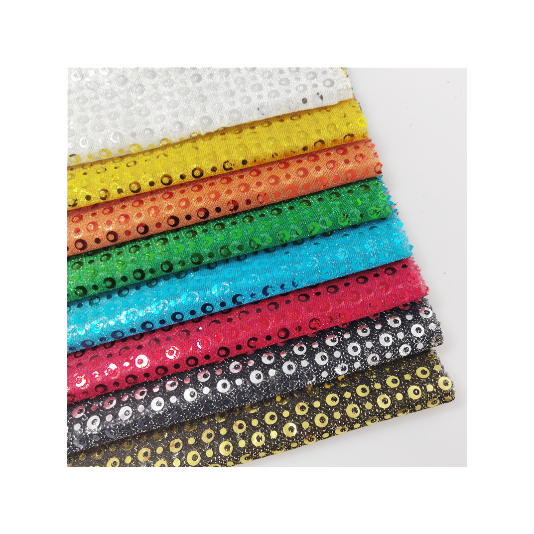 100% Polyester Knitted Fabric with Hollowed Sequin Fabric for Garment