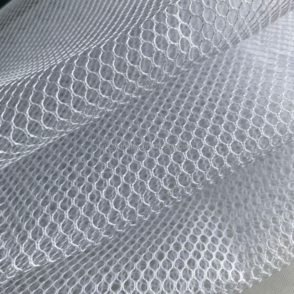 50d Polyester Knit Soft Hexagonal Tulle Mesh Net Big Hole Fabric For Bedding/bags