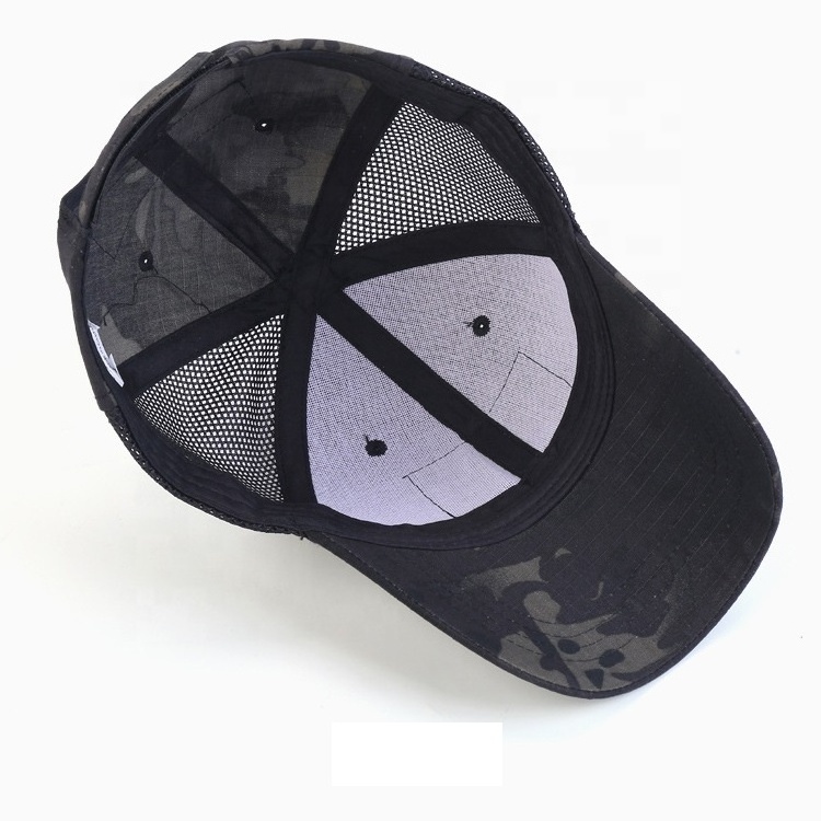 Outdoor Air Mesh Tactical Cap with Adjustable Strap Highly Breathable Hunting Hat Camo Green